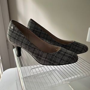 LifeStride Parigi Pumps, Black-Watch Plaid, Size 8 Wide EUC